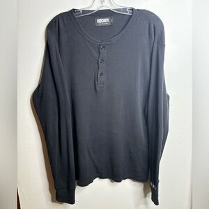 Hockey Waffle Knit Top Men’s (Eyes Without A Face) Size Large Dark Grey Shirt